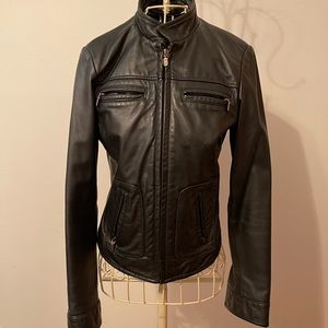 Black genuine leather jacket